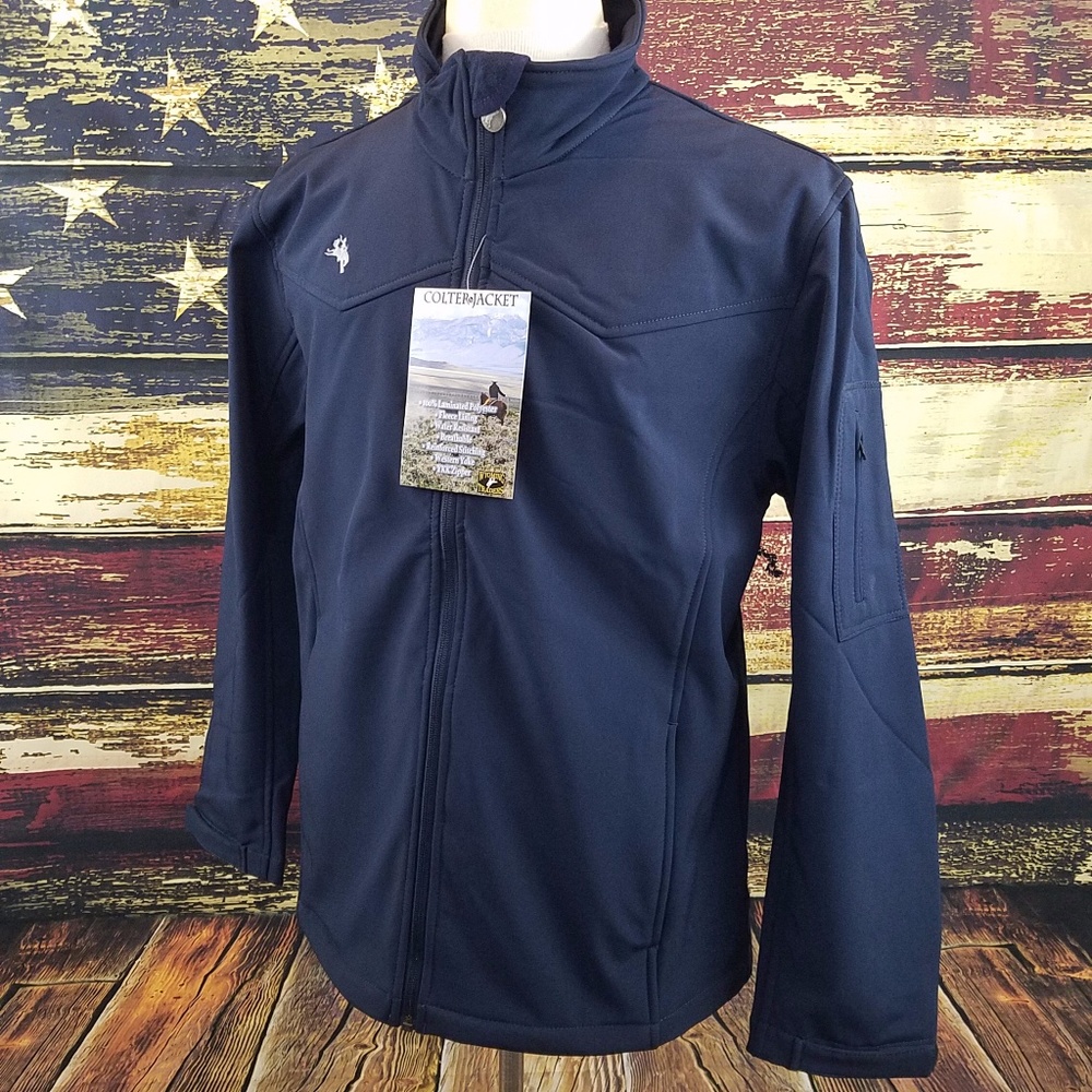 MENS COLTER FLEECE LINED SOFT-SHELL JACKET - NAVY
